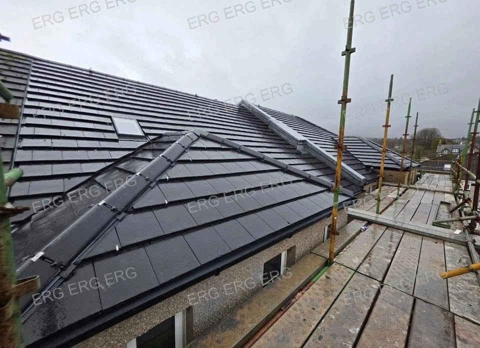 Residential roofing project completed by ERG