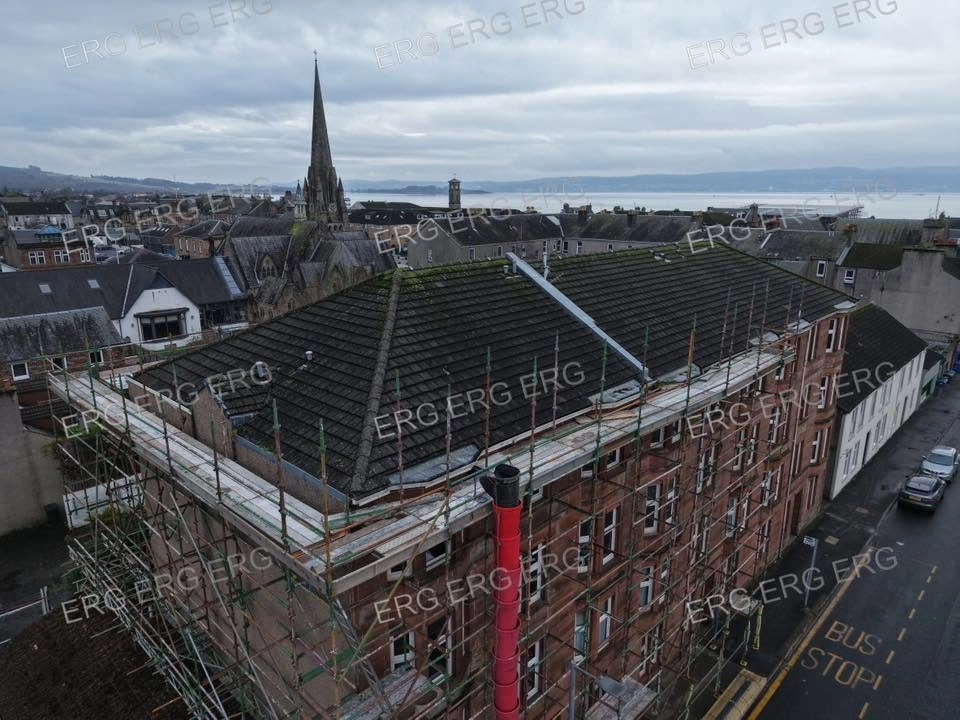 Damaged roof before replacement in Helensburgh